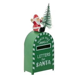 Feeric Christmas Déco Noël Petite Boîte aux lettres en métal imprimé H 14 cm - vert 3560233617187_0