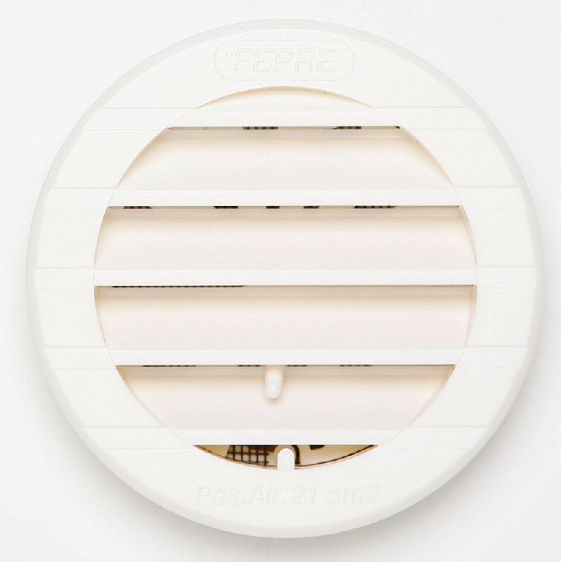 Grille de ventilation ABS naturel - diamètre 9.8 cm - réglable et anti-insectes_0