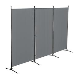 Helloshop26 - Paravent de confidentialité à 3 panneaux teruel 176 x 260 cm gris foncé 03_0008058 - 3001912847766_0