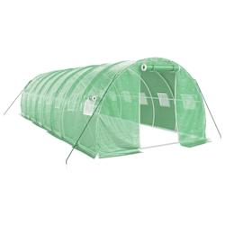 Helloshop26 - Serre tente abri plante fleur légumes avec cadre en acier 24 m² 8 x 3 x 2 m vert 02_0044566 - 3000220255423_0