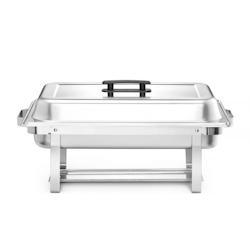 Hendi Chafing Dish GN 1/1, Set de 4 pour buffets, poli miroir, incl. Cadre + couvercle, Récipient chauffant, Chauffe-plat, 9L, Acier inoxydable - 238_0