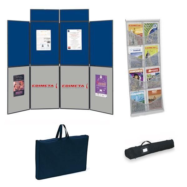 Kit stand 8 panneau + 2 pancarte + présentoir nylon 8 poche + sac transport_0