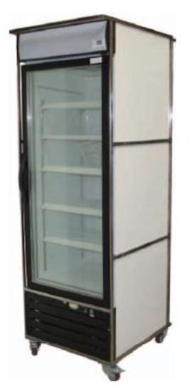Location armoire réfrigérée 450 litres - bi-température - vitrée avec 6 niveaux_0