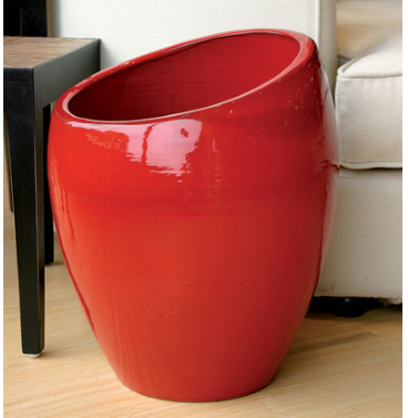 Pot de fleur Coquelicot - Rouge éclatant pour intérieur monochrome_0