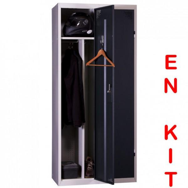 Vestiaire industrie salissante démontable - 2 cases Anthracite - norme AFNOR D 65-760_0
