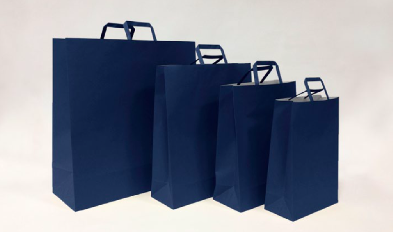 100 sacs kraft à poignée plates ou torsadée, kraft havane - blanc ou couleur - SKFTPPBL-DN12_0