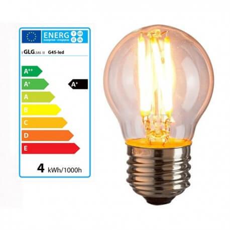 Ampoule vintage LED 4W E27 G45 - Style Edison bulb avec filaments apparents_0