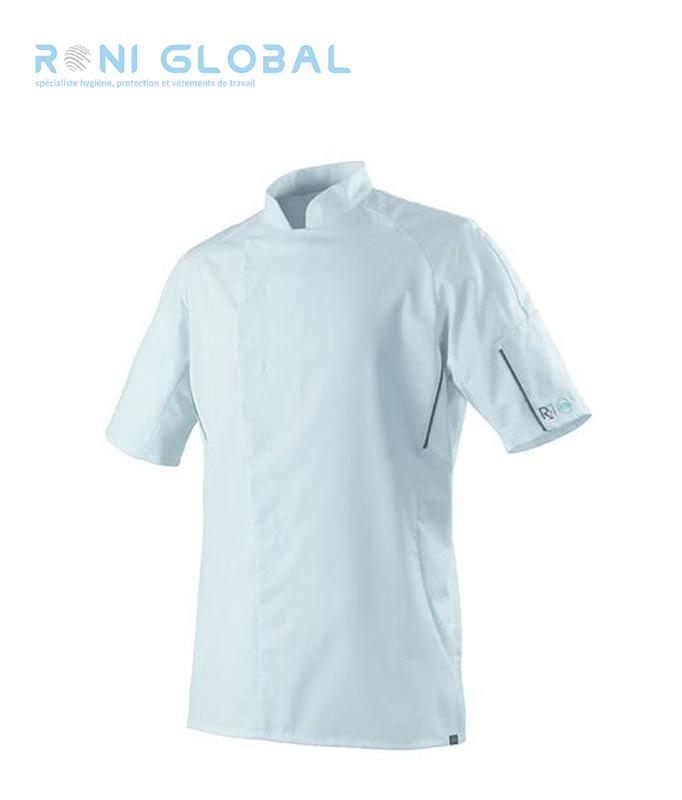 Veste de cuisine unisexe manches courtes - coupe slim en polyester et coton 37.5® - BENAK MC 37.5® ROBUR_0