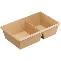 Firplast Barquette OVEN RANGE 2 compartiments carton kraft brun CPET 800 ml 120 x 200 x 55 mm (x300) - marron 4745001185795_0