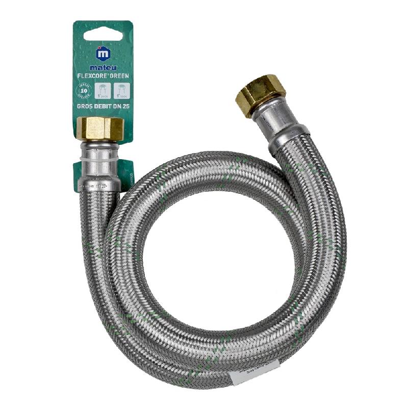 Flexible métallique de raccordement 100 cm - DN25 inox - Femelle/Femelle 26 x 34 - Polyéthylène - Garantie 10 ans_0