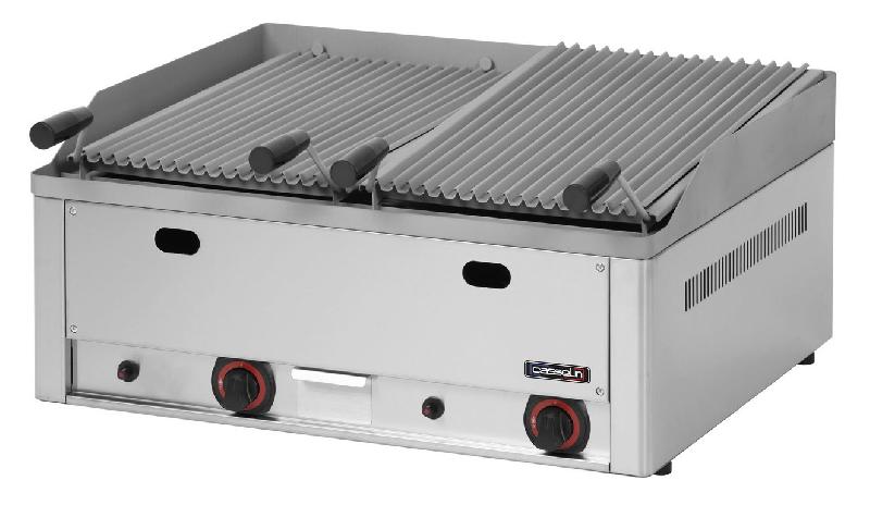 Grill à pierre de lave double - 660x540x220 mm - CGPLD - 15 000 W gaz_0