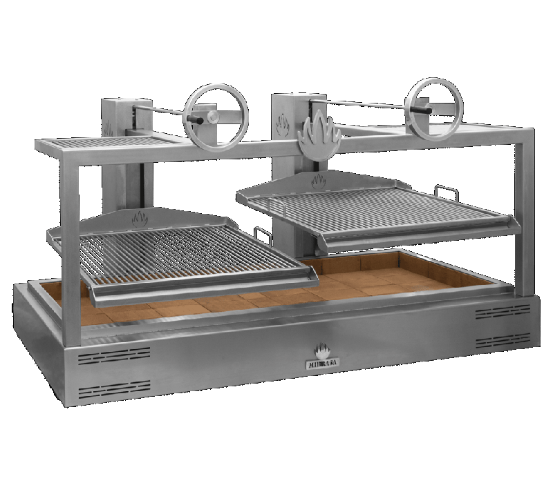 Grill ouvert 200 - Mibrasa - système d'élévation des grilles et base réfractaire_0