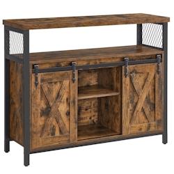 Helloshop26 - Buffet de salle à manger placard de cuisine meuble de rangement armoire portes de grange coulissantes étagère réglable 12_0004529 -_0