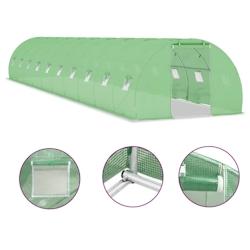 Helloshop26 - Serre tente abri plante fleur légumes 45 m² 15 x 3 x 2 m vert 02_0044450 - 3000220155594_0