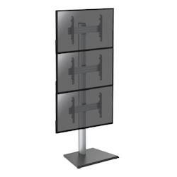 KIMEX Support sur pied pour 3 écrans TV  40''-65'' - Hauteur 240cm - A poser - gris 3700685416857_0