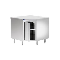 Meuble inox d'angle avec porte battante - 900 x 600 mm - Mastro - Réf 7864909830198_0