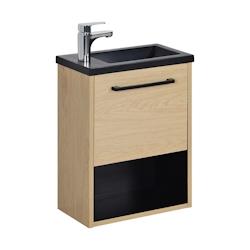 MOB-IN Ensemble meuble lave-mains NIKA + robinet - marron 3760232701553_0