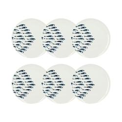 Novastyl - Lot 6 Assiettes Plates Pescare 26.5cm En Porcelaine Blanche - 3256391042571_0