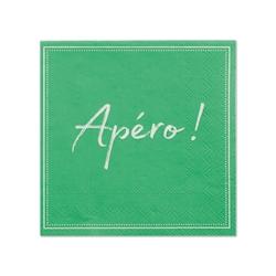 Papstar 20 Serviettes, 3 plis pliage 1/4 25 cm x 25 cm vert 