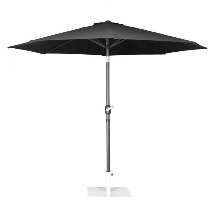 Parasol rond (Ø)3000 mm, en aluminium et polyester noir, SEVILLE_0