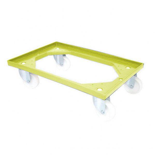 Plateau roulant éco jaune - 4 roulettes pivotantes - Rolléco_0
