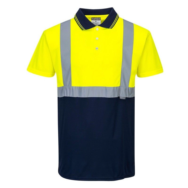 Portwest - Polo bicolore HV Jaune / Bleu Marine Taille XS - XS 5036108262939_0