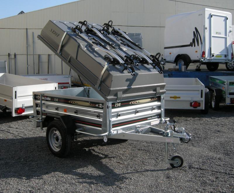 Remorque à bagages DAXARA 198 TE PV - galvanisée, équipée avec capot ABS, rails vélo et accessoires_0