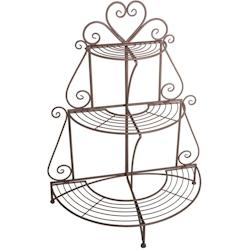 Support à plantes en fer 3 niveaux Arabesque Antic Line Créations - marron 3700407995370_0