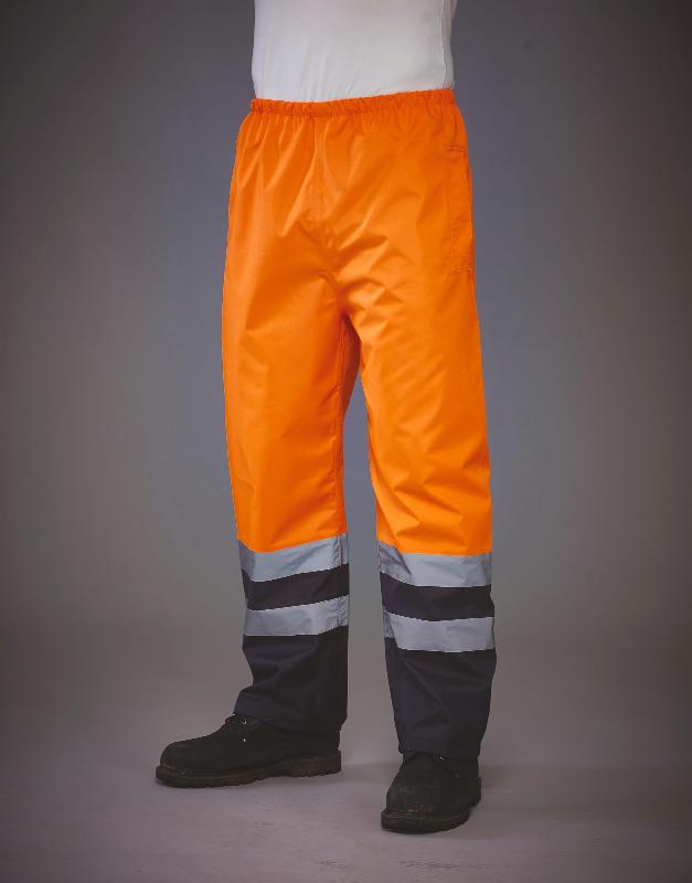 Surpantalon haute visibilité imperméable - Réf: YHVS46 - 100% polyester, normes EN ISO20471:2013 et EN343_0