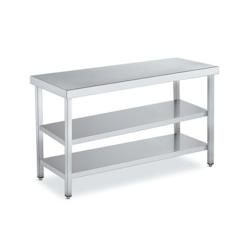 Tables Inox de Travail Centrale DISTFORM Premium avec 2 étagères - Profondeur 500 mm longueur 1000 mm - QC250100_0