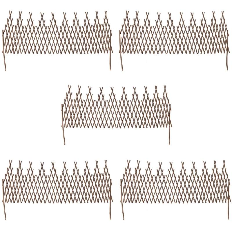 Vidaxl clôture en treillis de saule 5 pcs 141620_0