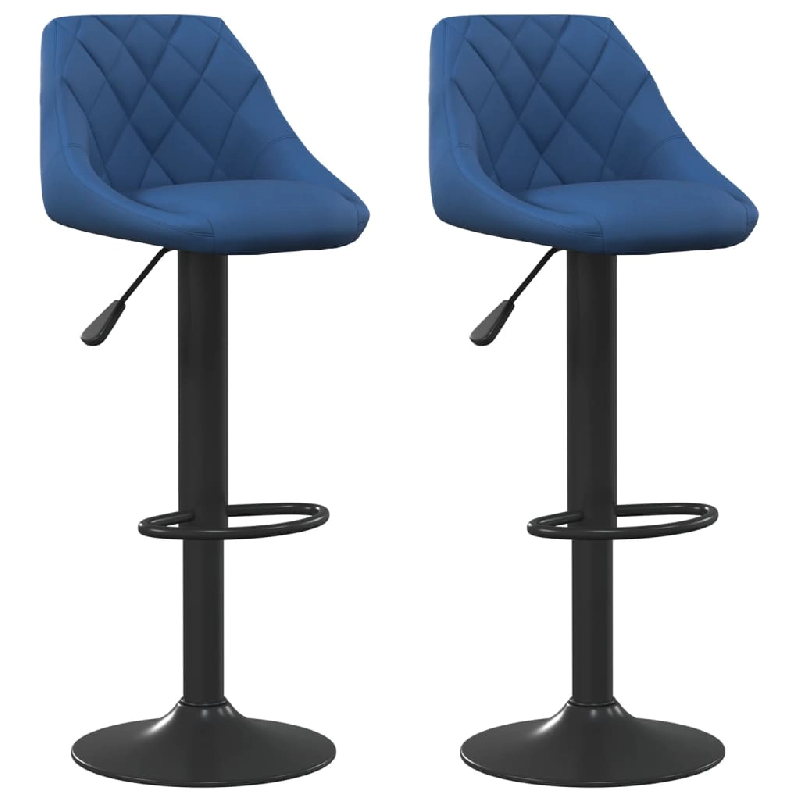 VidaXL Tabourets De Bar Lot De 2 Bleu Velours - bleu 335353_0