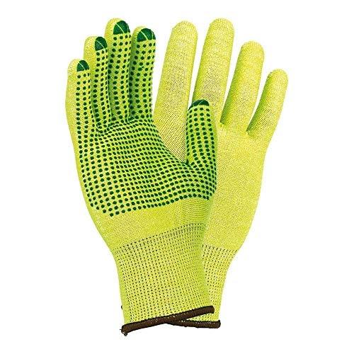 JS RJ-POLV8 - Lot de 10 gants de protection vert citron - Taille 8 - Polyester, polyamide et fibre de verre_0