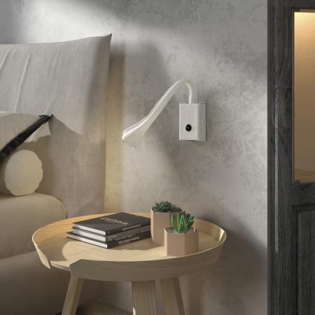 Applique/liseuse flexible cuir et acier - LED SMD 2W 160lm - Interrupteur intégré - Longueur 30 cm_0