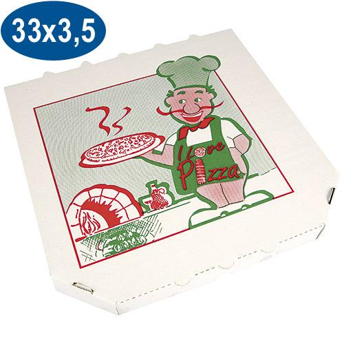 BOITE PIZZA EN CARTON COINS COUPÉS 33 CM