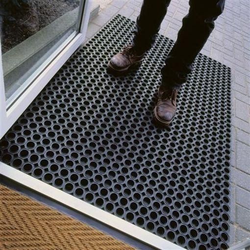Caillebotis en caoutchouc antidérapants - tapis de sol industriel pour entrées humides et trafic intense_0