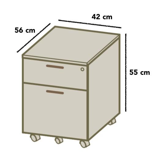 Caisson mobile - Office & Co. - Wenge, 2 tiroirs_1