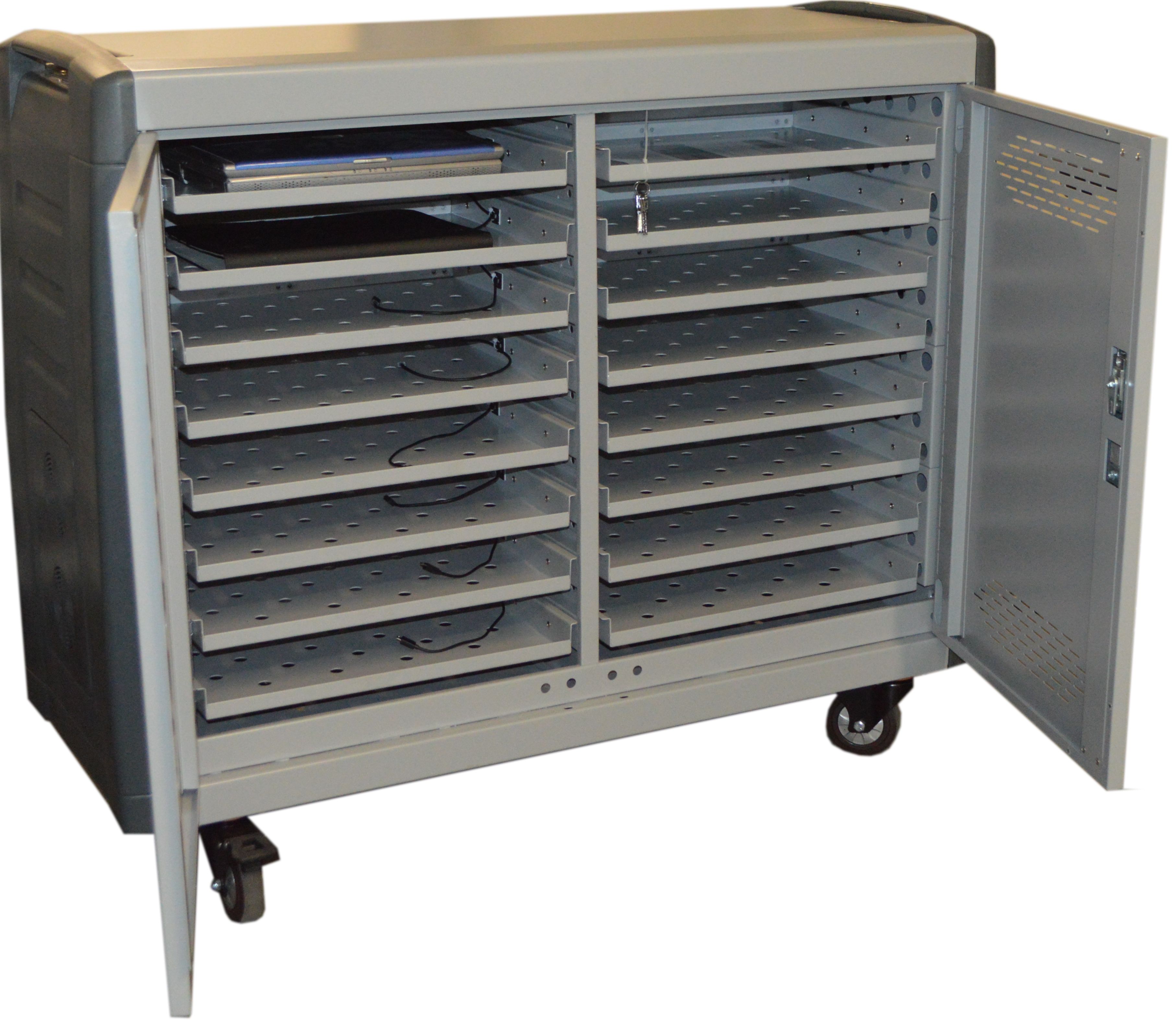 Cartice 16++ - Chariot multimédia classe mobile - 16 tiroirs pour PC 17 pouces - Dimensions 950x1130x510mm_0