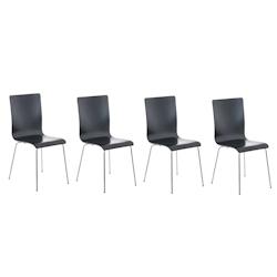 Décoshop26 - Lot de 4 chaises de cuisine en bois noir et métal CDS10167 - noir 3000278311744_0