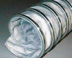 Gaine flexible et légère en tissu de verre enduit haute température spirale acier_0