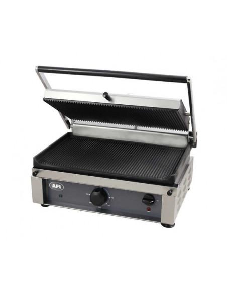 Grill Panini simple plaque en fonte rainurée - Référence : GTP2745_0