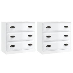 Helloshop26 - Buffet bahut commode armoire meuble de rangement organisateur cuisine salle de séjour salons lot de 2 brillant bois 02_0036719 - 300021_0