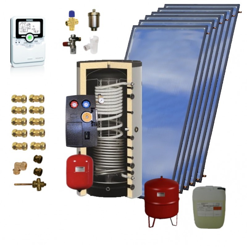 Kit solaire SSC combiné - 1000 litres - 6 panneaux Solaire Diffusion V20MTC - Chauffage central et eau chaude sanitaire_0