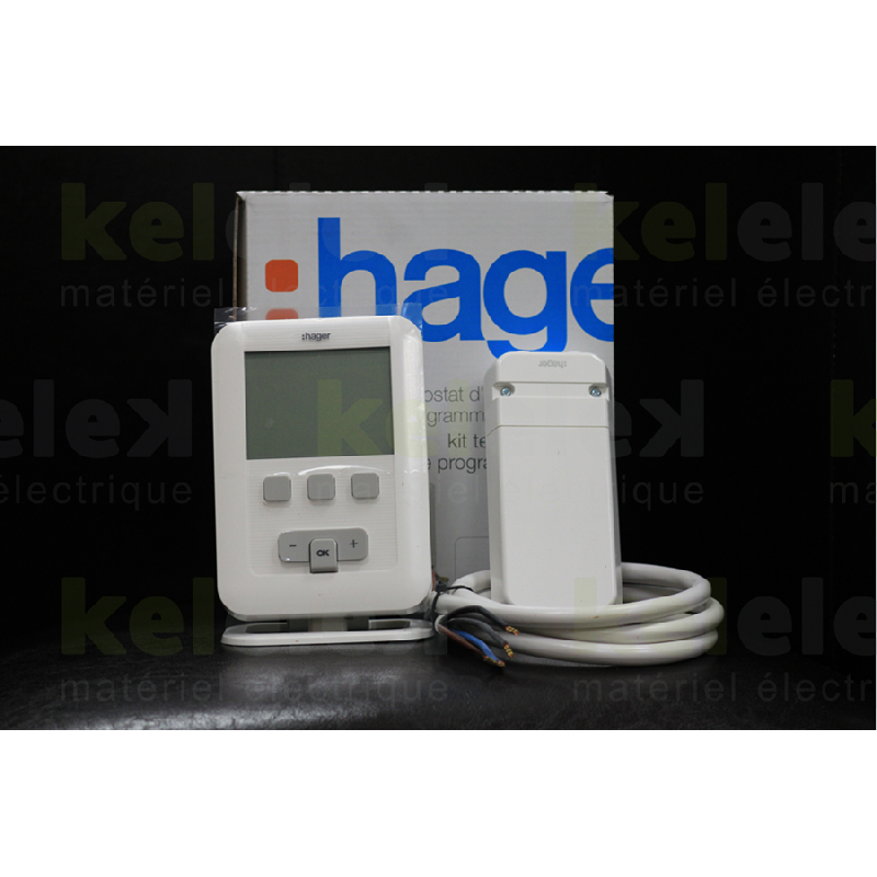 Hager Thermostat ambiance programmable digital à piles TAP EK520 HAGER 