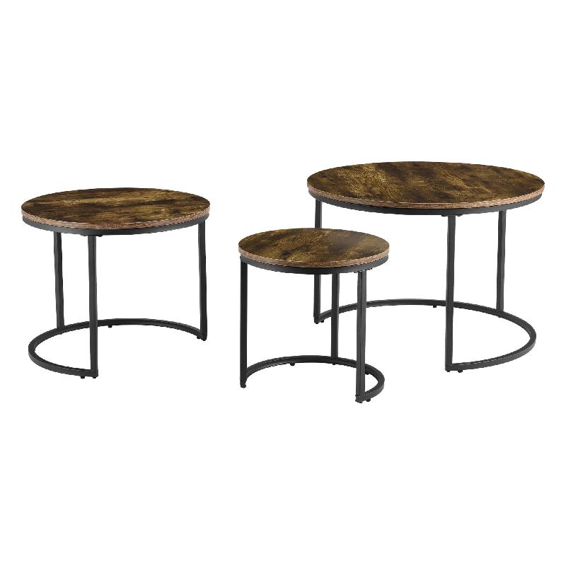 LOT DE 3 TABLES BASSES GIGOGNES EFFET BOIS FONCÉ RONDES 03_0008546_0