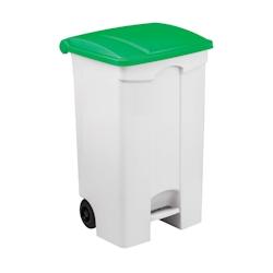 Medial International Contitop Mobile Conteneur mobile à pédale avec couvercle coloré Polypropylène Blanc-Vert 90 lt - multicolore plastique polypr_0