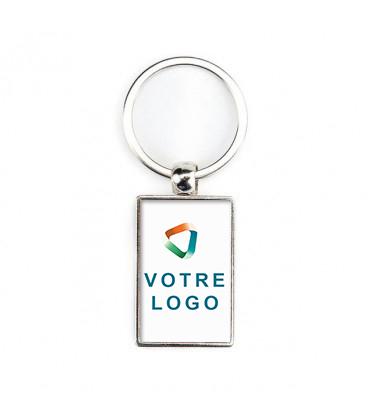 Porte-clés promotionnel photo métal rectangulaire recto-verso_0