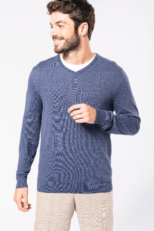 Pull col V homme Kariban - Réf: K965 - Coupe ajustée - 50% coton / 50% acrylique - Plusieurs tailles et couleurs_0