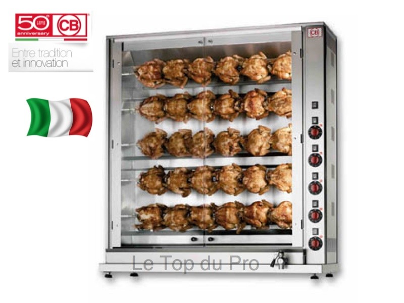 Rôtissoire électrique verticale CB - 30 poulets - 5 broches indépendantes - Fabrication italienne_0
