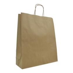 Déstockage // Sac papier brun poignées torsadées 44+15x46 cm - Vendu par 200 - 3760365400446_0